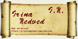Irina Medved vizit kartica